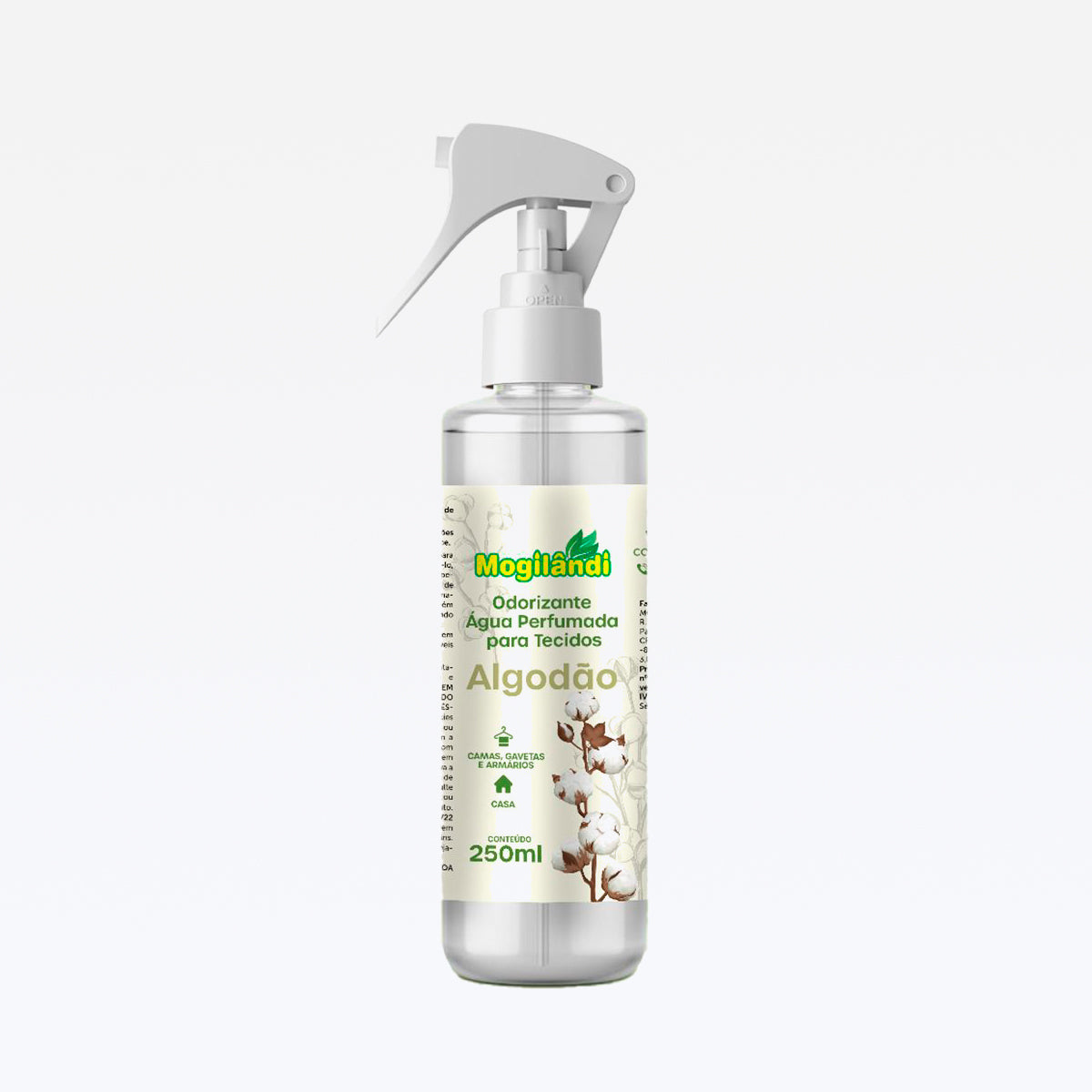 Agua Perfumada P/ Tecidos Odorizante Algodao 250 Ml Mogilandi