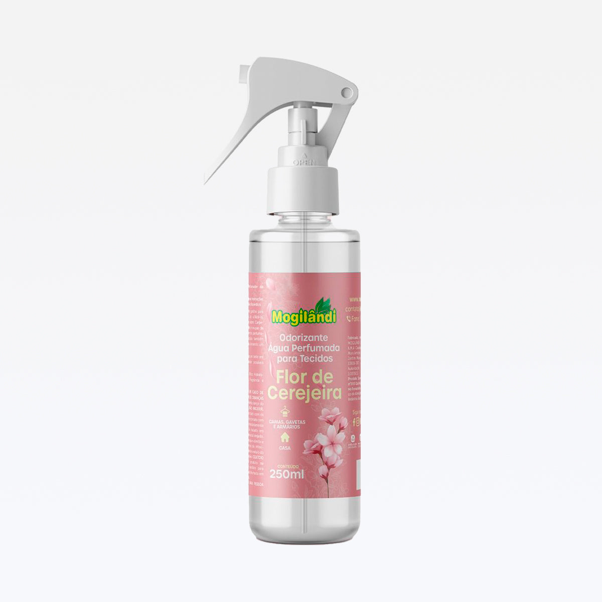 Agua Perfumada P/ Tecidos Odorizante Flor De Cerejeira 250 Ml Mogilandi
