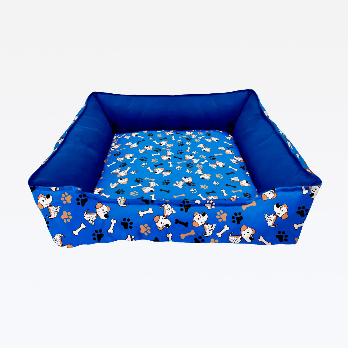 Cama Luxo Quadrada com Ziper - Azul