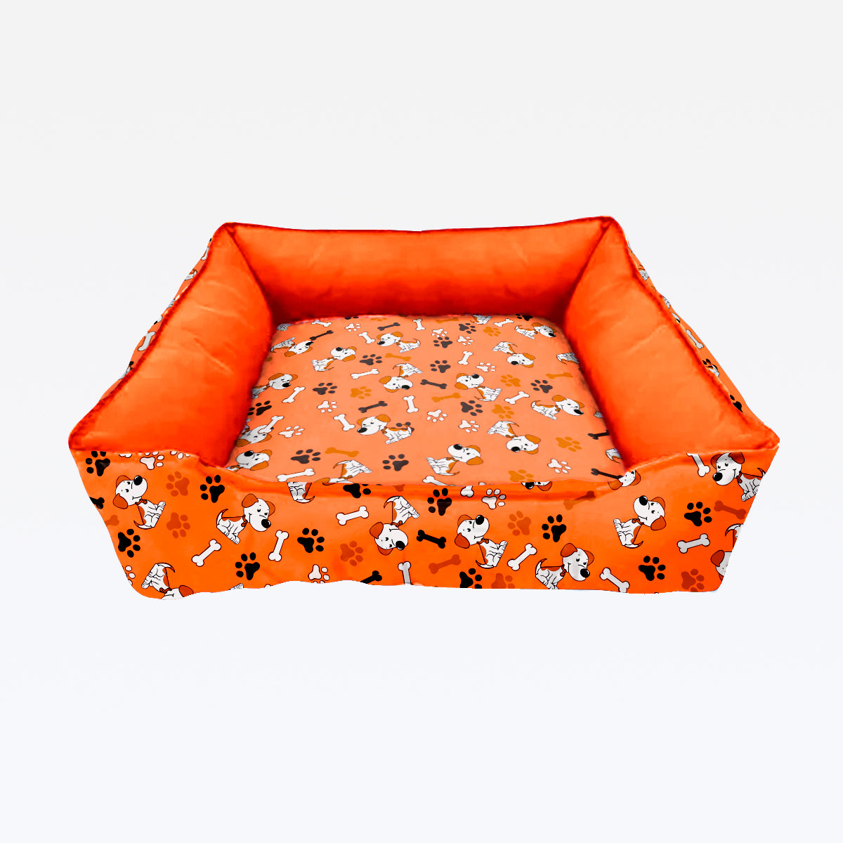 Cama Luxo Quadrada com Ziper - Laranja