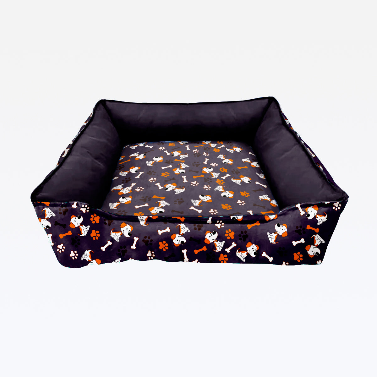 Cama Luxo Quadrada com Ziper - Preto