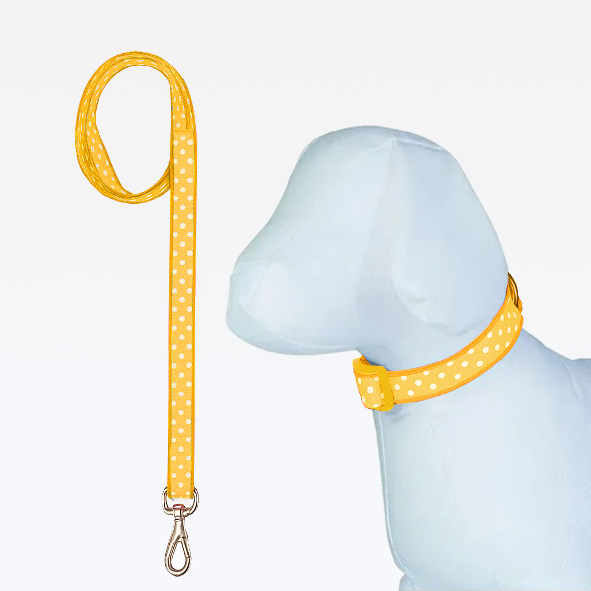 Coleira C/ Guia Nylon 15mm - Amarelo