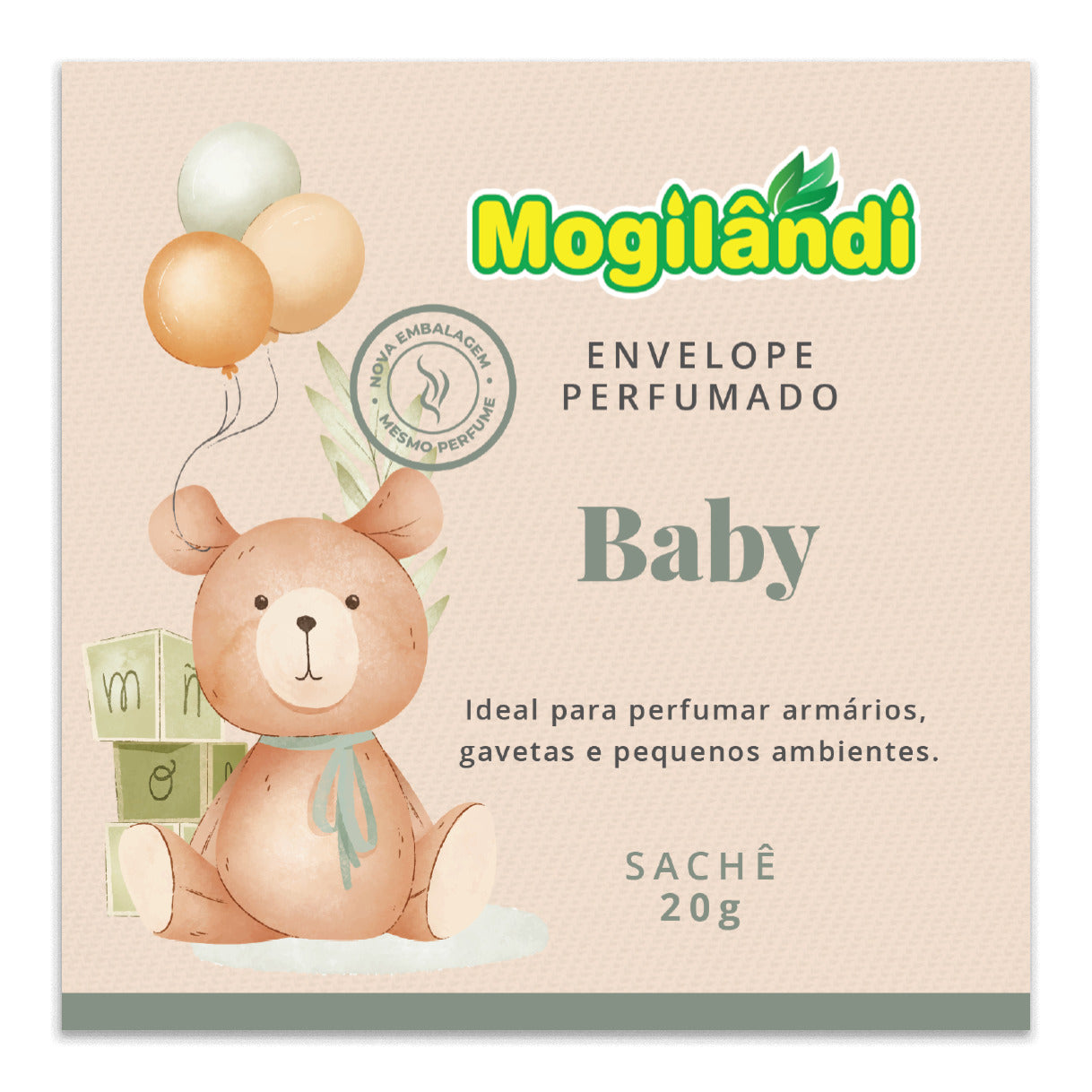Envelope Perfumado P/ Ambientes Baby 20g Mogilandi