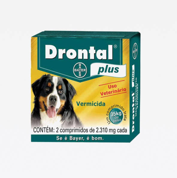 Drontal Plus Cão Sabor Carne 2 comprimido 35kg
