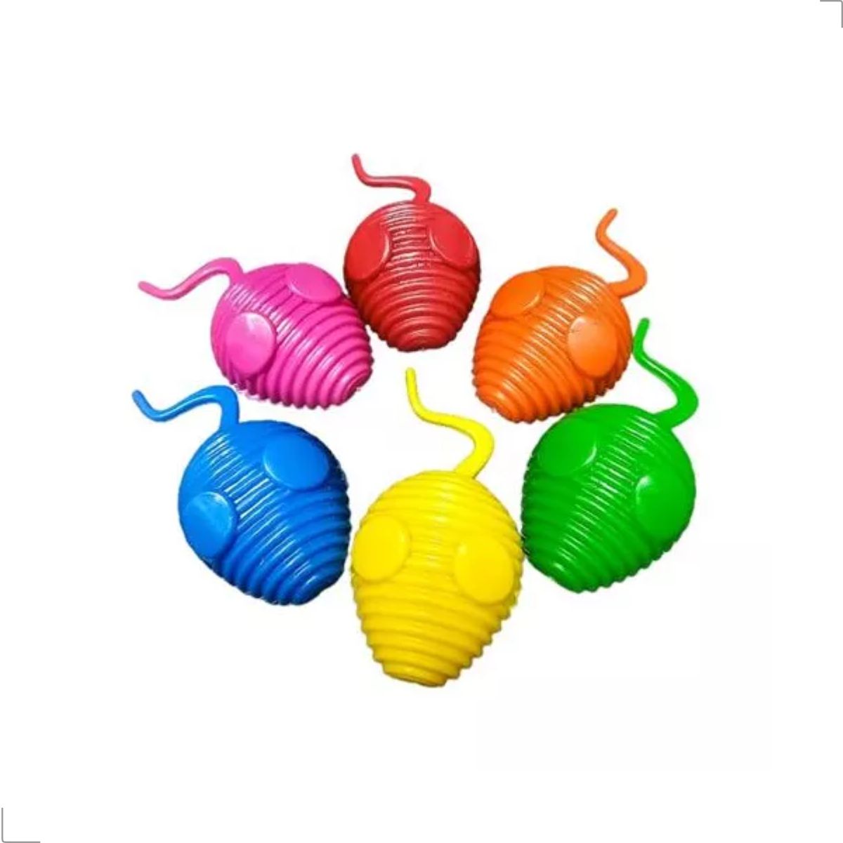 Brinquedo Mordedor Ratinhos Coloridos com 1 Un - Cores sortidas