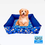 Cama Luxo Quadrada com Ziper - Azul