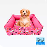 Cama Luxo Quadrada com Ziper - Rosa