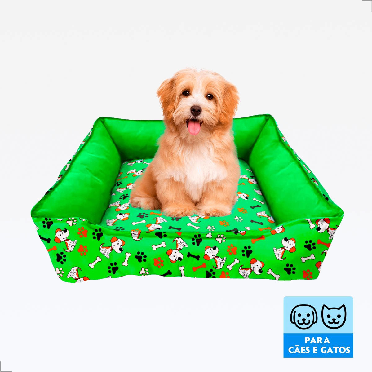 Cama Luxo Quadrada com Ziper - Verde