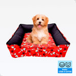 Cama Luxo Quadrada com Ziper - Vermelho