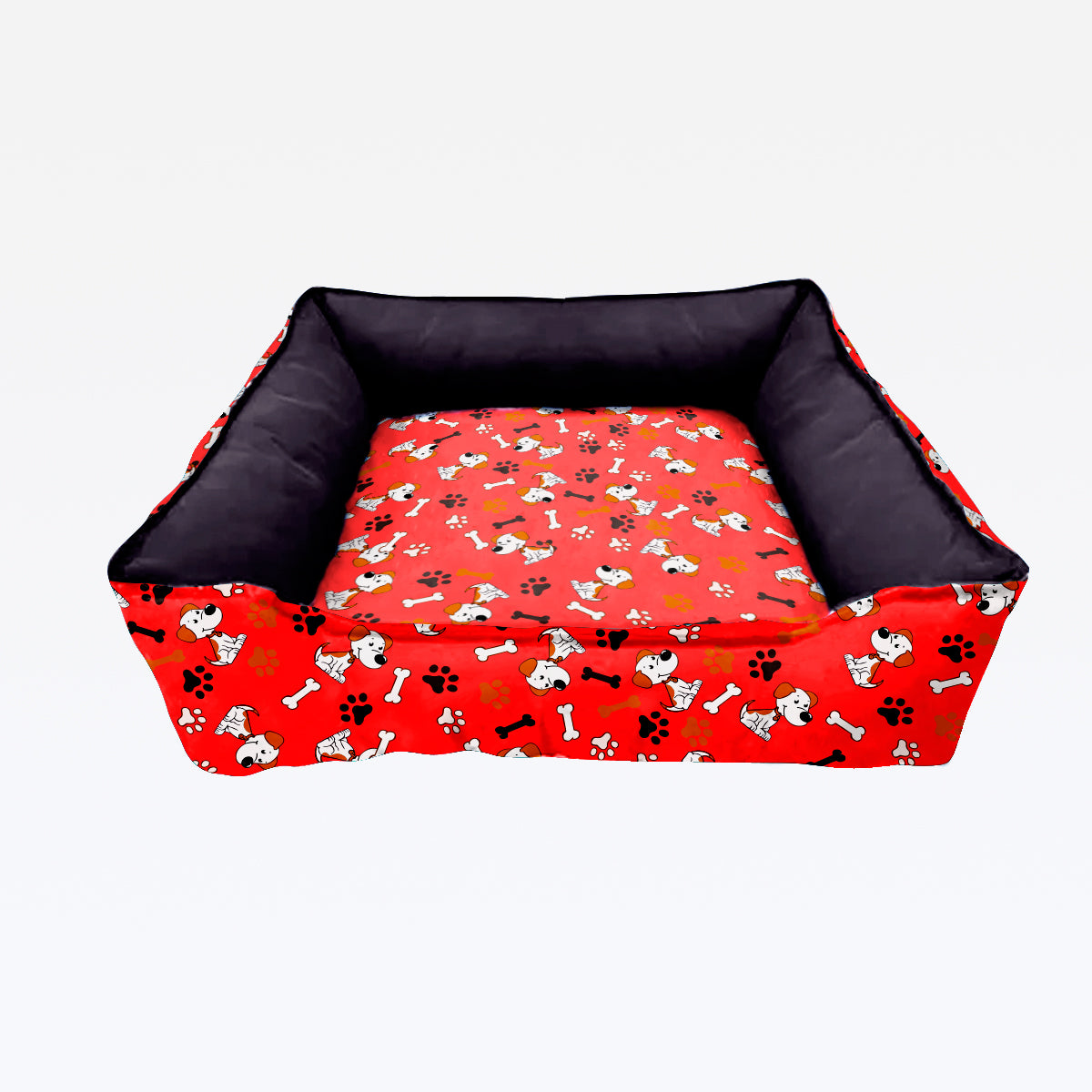 Cama Luxo Quadrada com Ziper - Vermelho