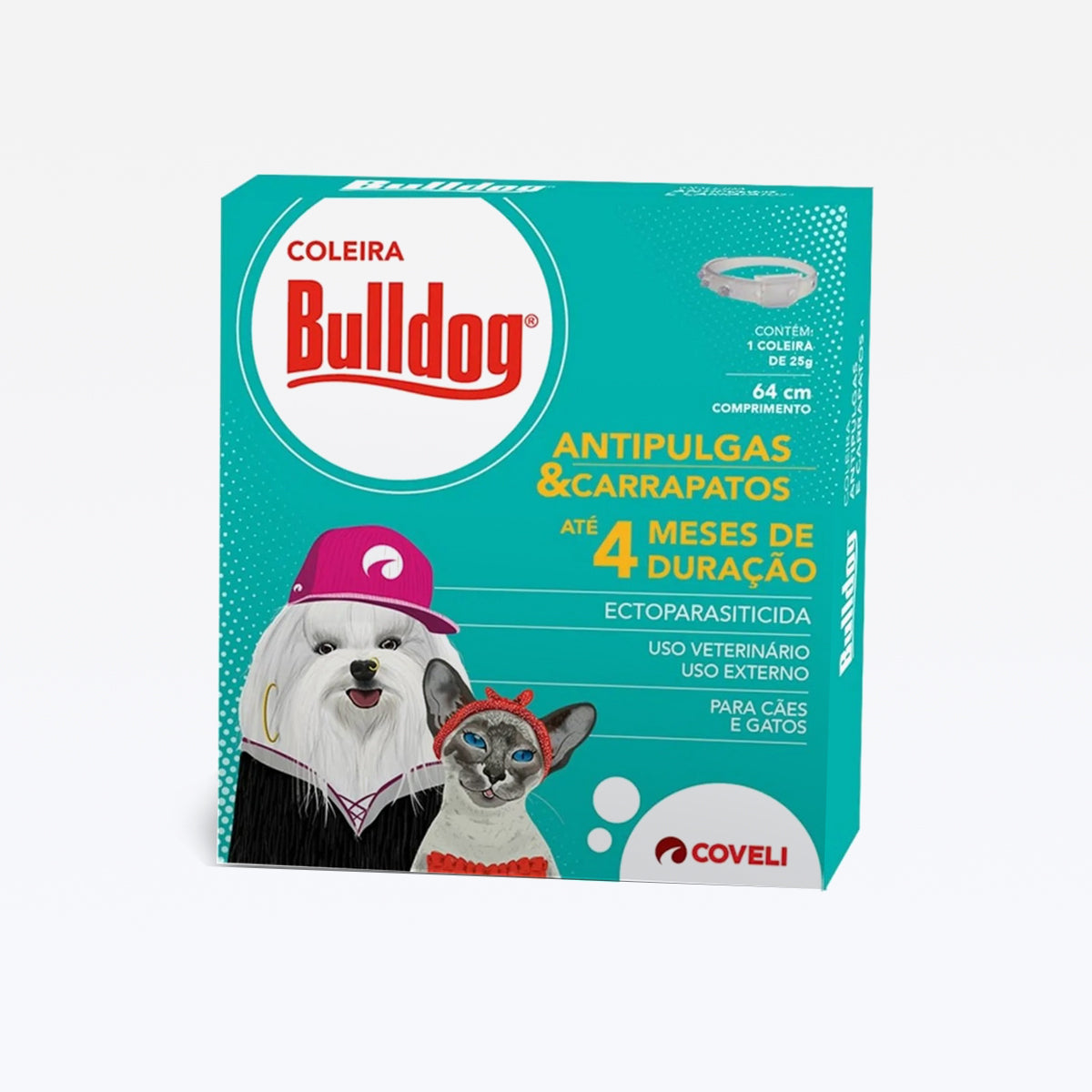 Coleira Bulldog 4 Meses Antipulgas E Carrap. Câes E Gatos  25G