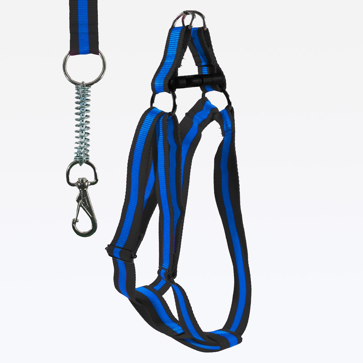Peitoral Guia Nylon Reforçado Regulável - Azul e Preto