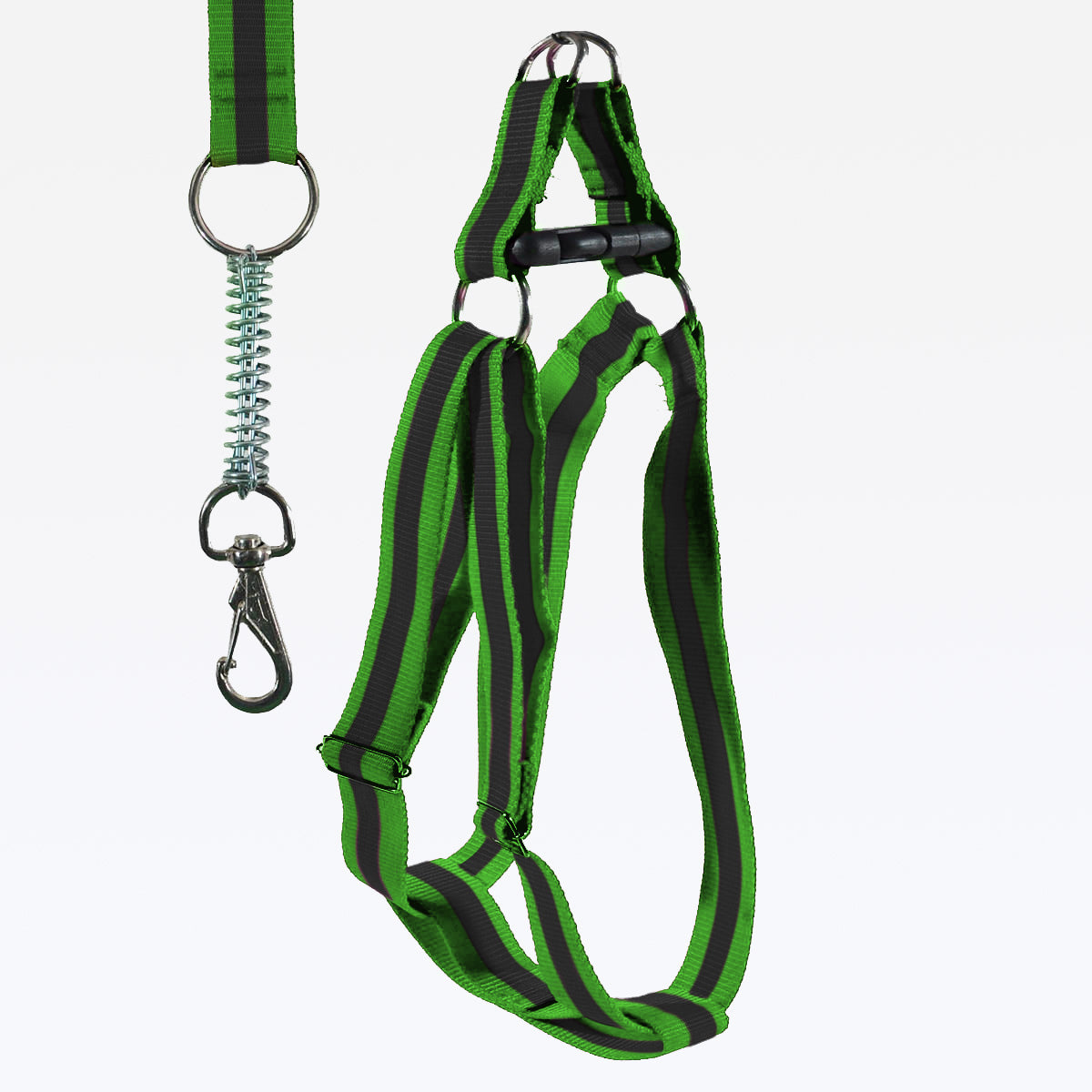 Peitoral Guia Nylon Reforçado Regulável - Verde e Preto