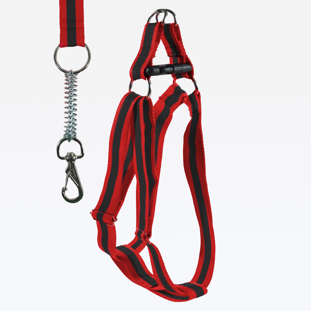Peitoral Guia Nylon Reforçado Regulável - Vermelho e Preto