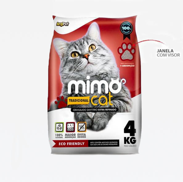 Areia Higiênica Mimocat Tradicional 4kg