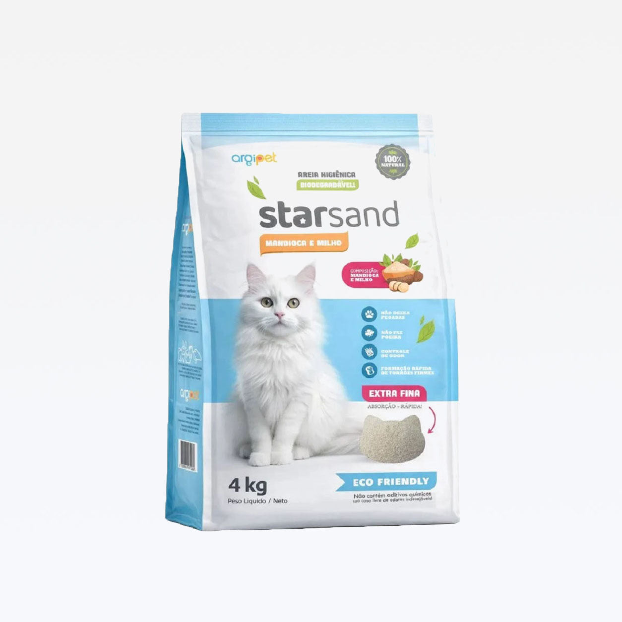 Areia Higiênica Biodegradável Starsand 4 kg