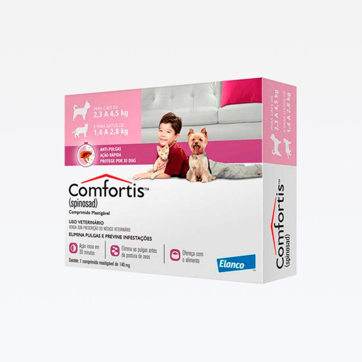 Comfortis 140mg 2,3 A 4,5kg Rosa .