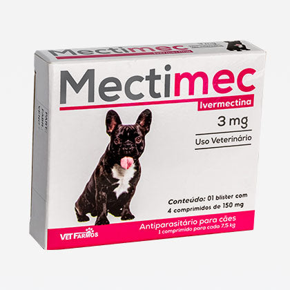 Mectimec Ivermectina 3mg Cartucho com 4 Comprimidos