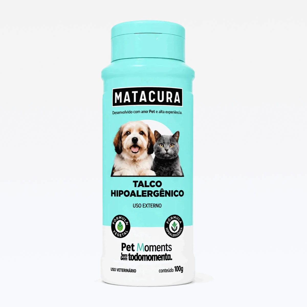 Talco Matacura Hipoalergico Removedor de Odores Cães/Gatos 100G