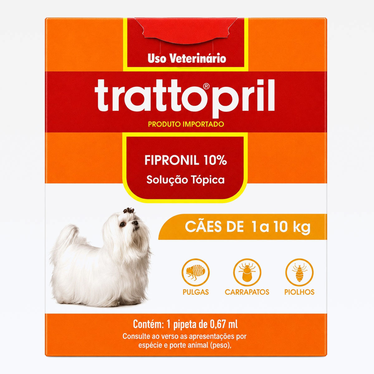 Trattopril Antipulgas e Carrapatos Cães Até 10kg 0,67ML