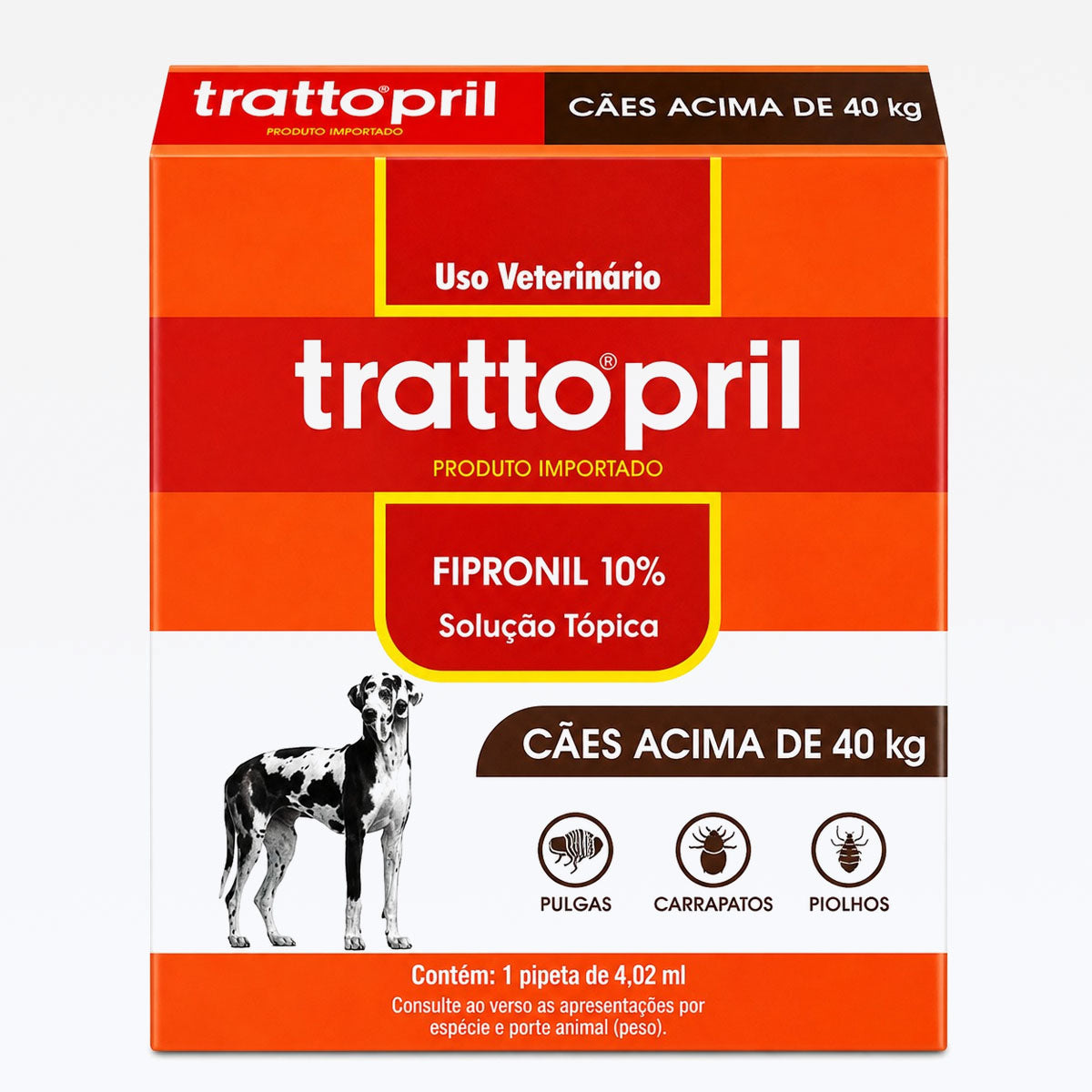 Trattopril Antipulgas e Carrapatos Cães Acima 40kg 4,02ML