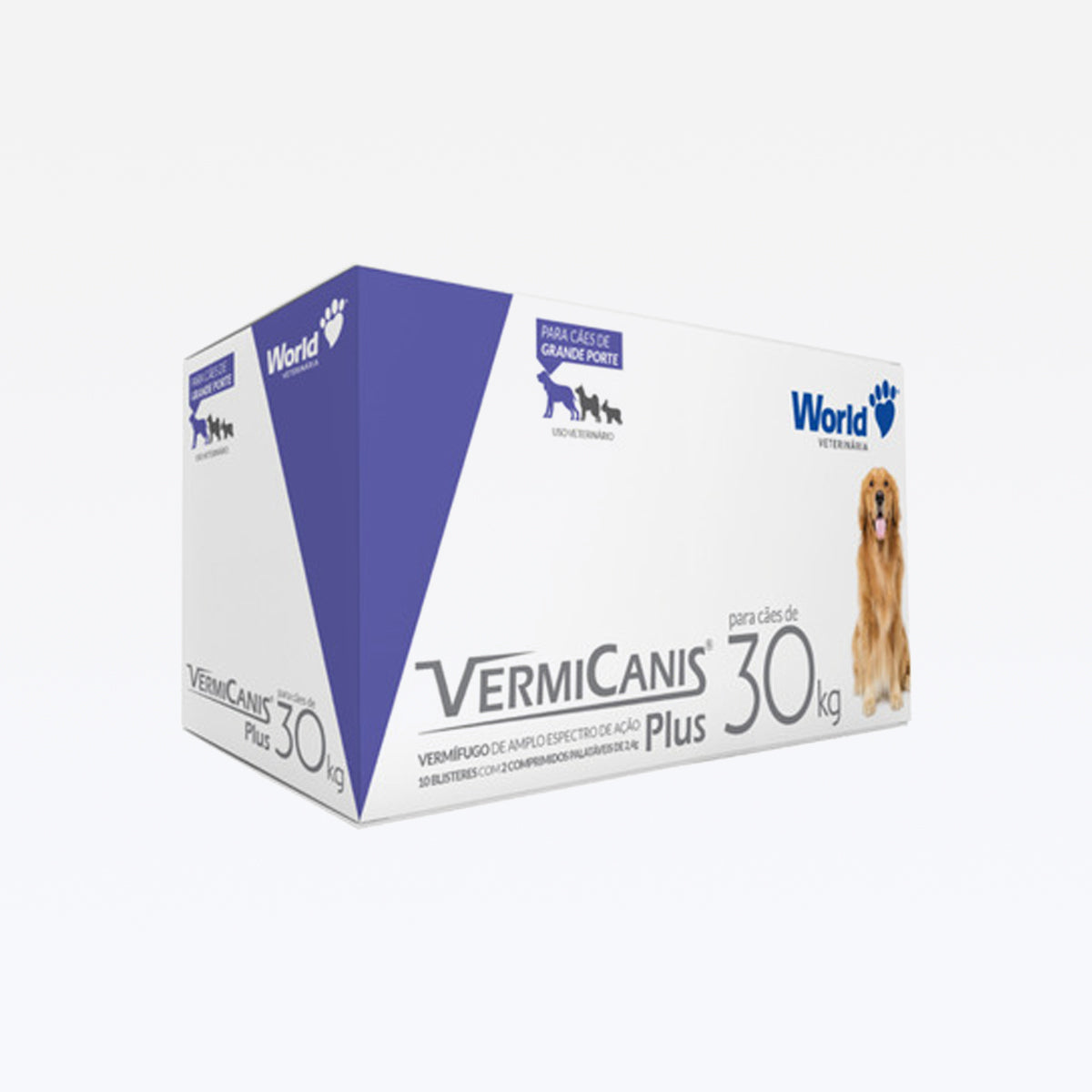 Vermicanis Plus 30kg cartela com 2 Comprimidos