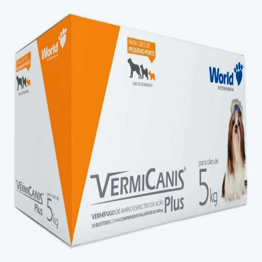 Vermicanis Plus 5kg cartela com 4 Comprimidos