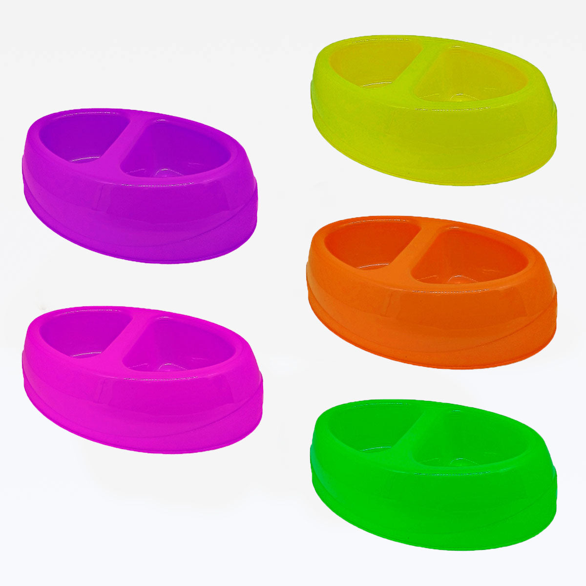 Comedouro Duplo para Cães 1000 Ml Cores neon